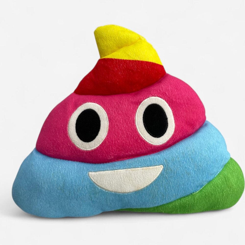 Plush Poo Rainbow Stuffed Pillow Emoji 12"